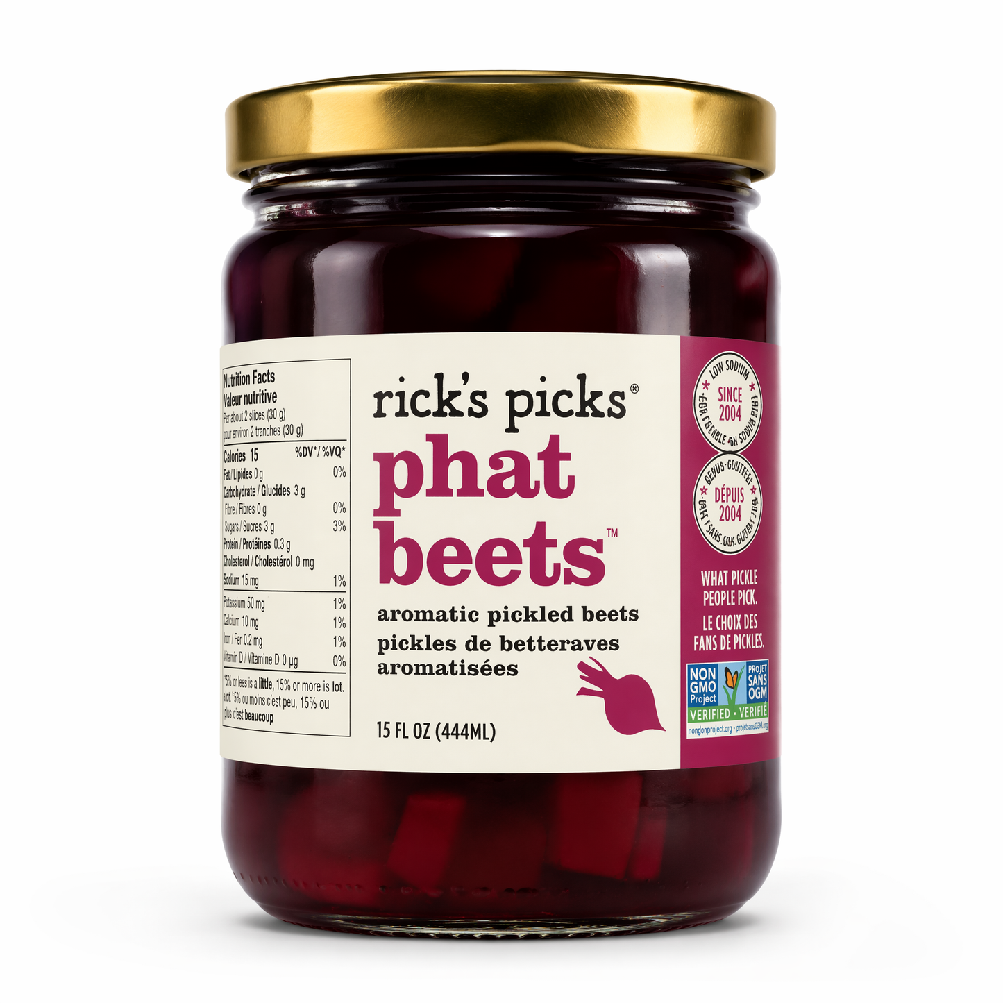 Phat Beets™ — Pickled Ruby Red Beets with Peppercorns & Bay Leaf, 15 oz