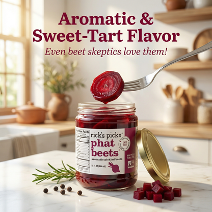 Phat Beets™ — Pickled Ruby Red Beets with Peppercorns & Bay Leaf, 15 oz