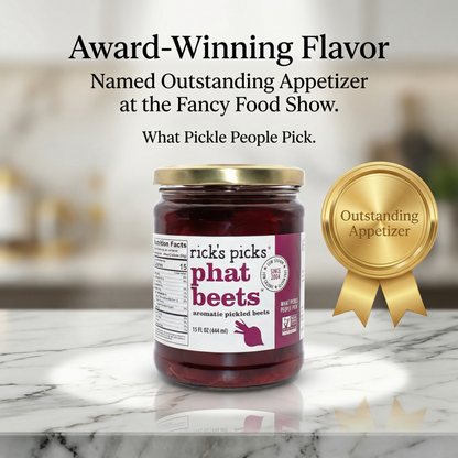 Phat Beets™ — Pickled Ruby Red Beets with Peppercorns & Bay Leaf, 15 oz