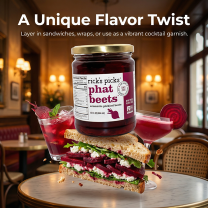 Phat Beets™ — Pickled Ruby Red Beets with Peppercorns & Bay Leaf, 15 oz
